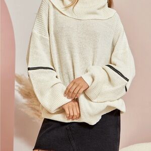 Andree By Unit Let’s Be Comfy Cream Turtleneck Sweater